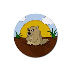 Groundhog Day Rubber Coaster (round)  by Valentinaart