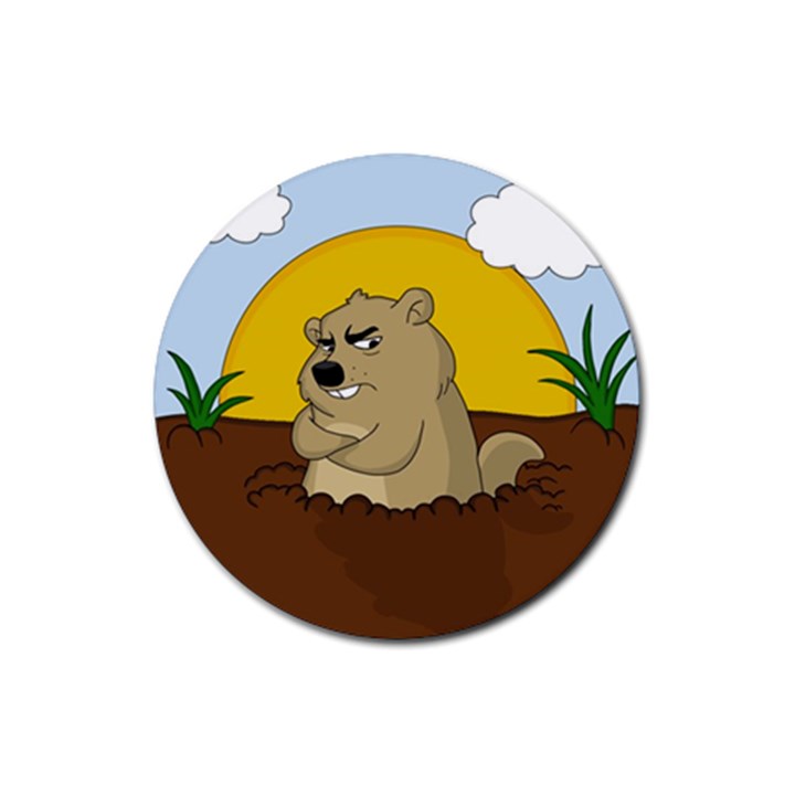 Groundhog day Rubber Coaster (Round) 