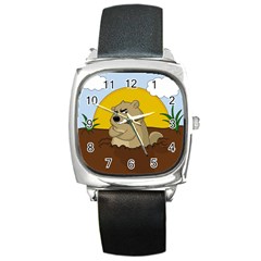 Groundhog Day Square Metal Watch by Valentinaart