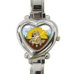 Groundhog day Heart Italian Charm Watch