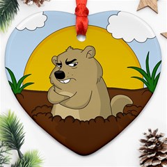 Groundhog Day Heart Ornament (two Sides) by Valentinaart