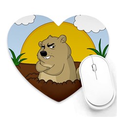 Groundhog day Heart Mousepads