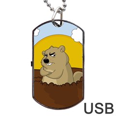 Groundhog Day Dog Tag Usb Flash (one Side) by Valentinaart