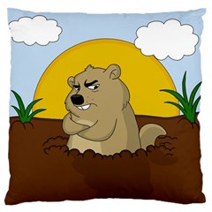 Groundhog day Large Flano Cushion Case (One Side)