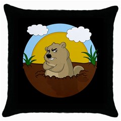 Groundhog Day Throw Pillow Case (black) by Valentinaart