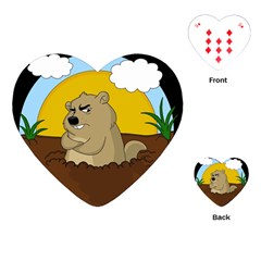 Groundhog Day Playing Cards (heart)  by Valentinaart