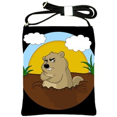 Groundhog Day Shoulder Sling Bags by Valentinaart