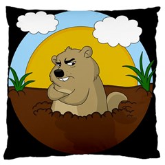 Groundhog Day Large Cushion Case (two Sides) by Valentinaart