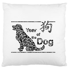 Year Of The Dog - Chinese New Year Large Flano Cushion Case (one Side) by Valentinaart