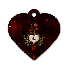 Wonderful Hearts With Dove Dog Tag Heart (one Side)