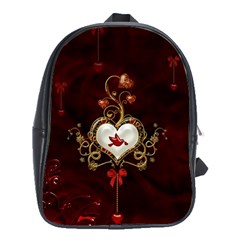 Wonderful Hearts With Dove School Bag (xl) by FantasyWorld7