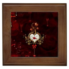 Wonderful Hearts With Dove Framed Tiles by FantasyWorld7