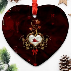 Wonderful Hearts With Dove Ornament (heart) by FantasyWorld7