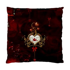 Wonderful Hearts With Dove Standard Cushion Case (one Side) by FantasyWorld7