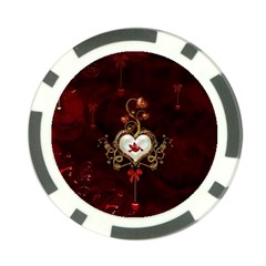 Wonderful Hearts With Dove Poker Chip Card Guard (10 Pack) by FantasyWorld7