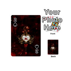 Wonderful Hearts With Dove Playing Cards 54 (mini)  by FantasyWorld7