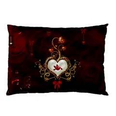 Wonderful Hearts With Dove Pillow Case (two Sides) by FantasyWorld7