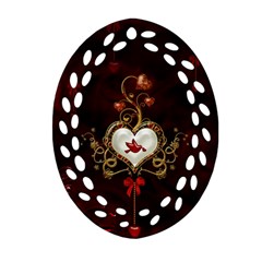 Wonderful Hearts With Dove Ornament (oval Filigree) by FantasyWorld7