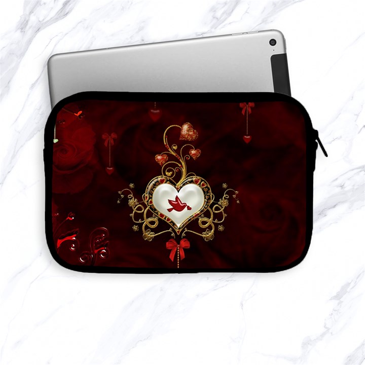 Wonderful Hearts With Dove Apple iPad Mini Zipper Cases