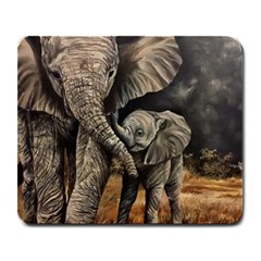 Elephant Mother And Baby Large Mousepads