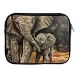 Elephant Mother And Baby Apple iPad 2/3/4 Zipper Cases Front