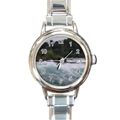 Sightseeing At Niagara Falls Round Italian Charm Watch by canvasngiftshop