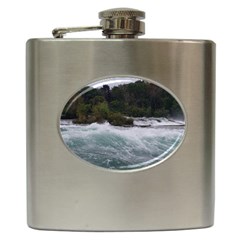 Sightseeing At Niagara Falls Hip Flask (6 Oz) by canvasngiftshop