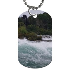 Sightseeing At Niagara Falls Dog Tag (one Side) by canvasngiftshop