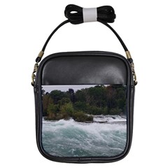 Sightseeing At Niagara Falls Girls Sling Bags by canvasngiftshop