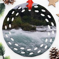 Sightseeing At Niagara Falls Ornament (round Filigree) by canvasngiftshop