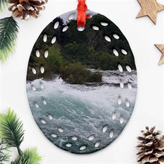 Sightseeing At Niagara Falls Ornament (oval Filigree) by canvasngiftshop