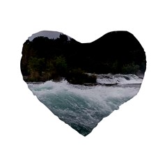 Sightseeing At Niagara Falls Standard 16  Premium Flano Heart Shape Cushions by canvasngiftshop