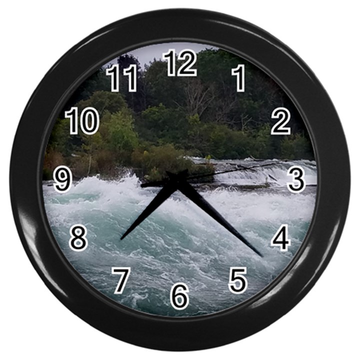 Sightseeing at Niagara Falls Wall Clocks (Black)