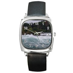 Sightseeing At Niagara Falls Square Metal Watch by canvasngiftshop