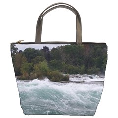 Sightseeing At Niagara Falls Bucket Bags by canvasngiftshop