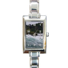 Sightseeing At Niagara Falls Rectangle Italian Charm Watch by canvasngiftshop