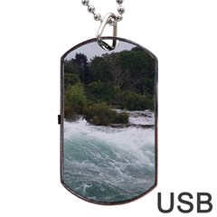 Sightseeing At Niagara Falls Dog Tag Usb Flash (two Sides) by canvasngiftshop