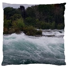 Sightseeing At Niagara Falls Large Cushion Case (one Side) by canvasngiftshop