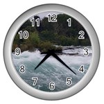 Sightseeing at Niagara Falls Wall Clocks (Silver)  Front