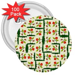 Plants And Flowers 3  Buttons (100 Pack)  by linceazul