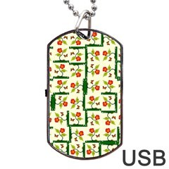 Plants And Flowers Dog Tag Usb Flash (one Side) by linceazul