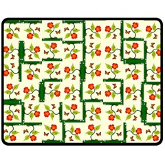 Plants And Flowers Double Sided Fleece Blanket (medium)  by linceazul