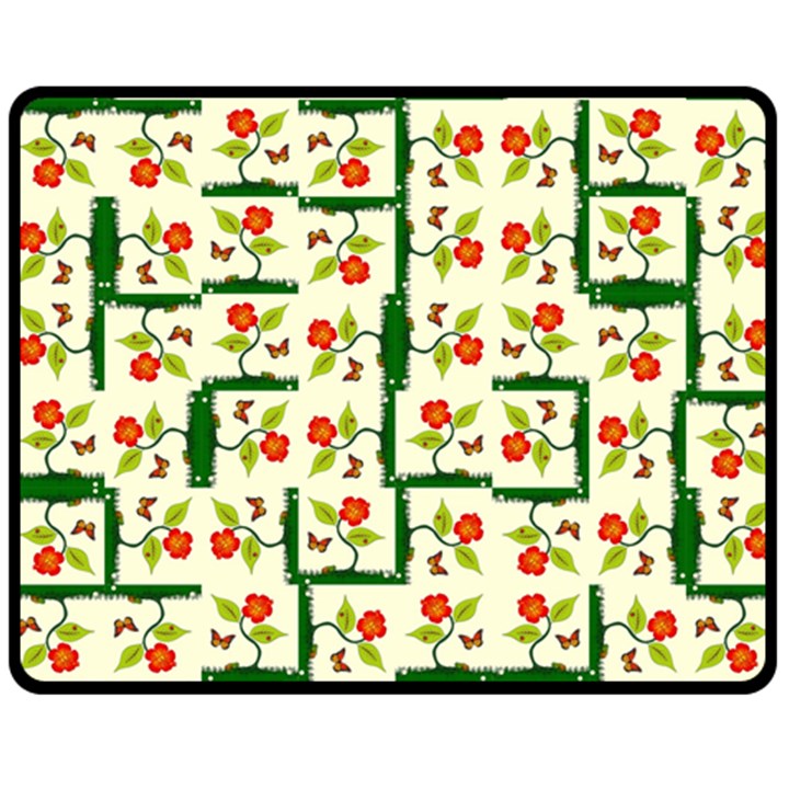 Plants And Flowers Double Sided Fleece Blanket (Medium) 