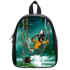 Funny Pirate Parrot With Hat School Bag (small) by FantasyWorld7