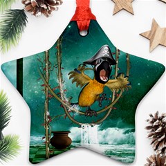 Funny Pirate Parrot With Hat Ornament (star) by FantasyWorld7