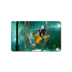 Funny Pirate Parrot With Hat Magnet (name Card) by FantasyWorld7