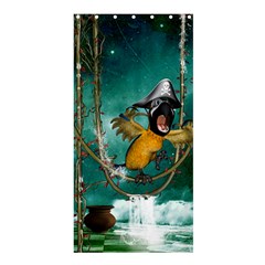 Funny Pirate Parrot With Hat Shower Curtain 36  X 72  (stall)  by FantasyWorld7