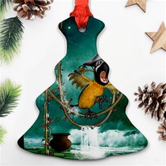 Funny Pirate Parrot With Hat Christmas Tree Ornament (two Sides) by FantasyWorld7