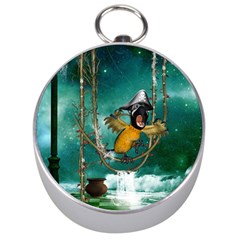 Funny Pirate Parrot With Hat Silver Compasses by FantasyWorld7