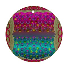 Years Of Peace Living In A Paradise Of Calm And Colors Ornament (round) by pepitasart